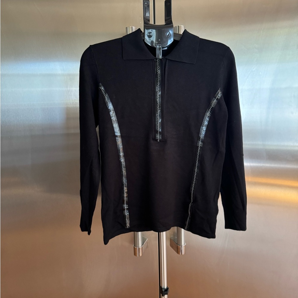 Women's Black Top with snap closures made in Germany